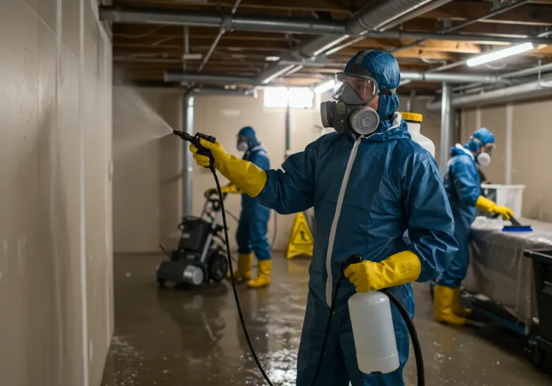 Basement Sanitization and Antimicrobial Treatment process in Milford, IN