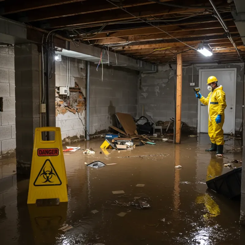 Flooded Basement Electrical Hazard in Milford, IN Property